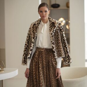 bluzka biała do spódnicy w panterkę