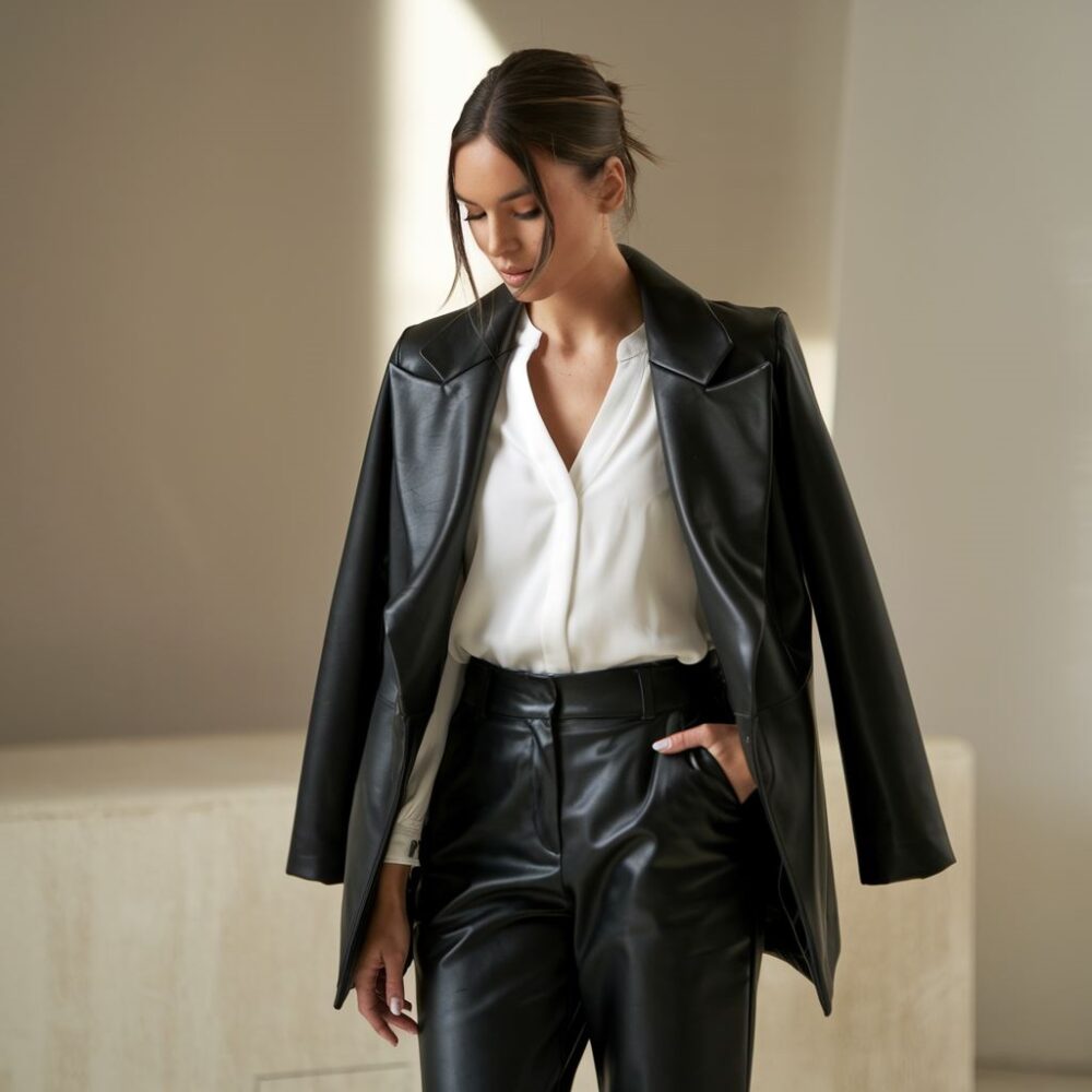 bluzka do skórzanych spodni