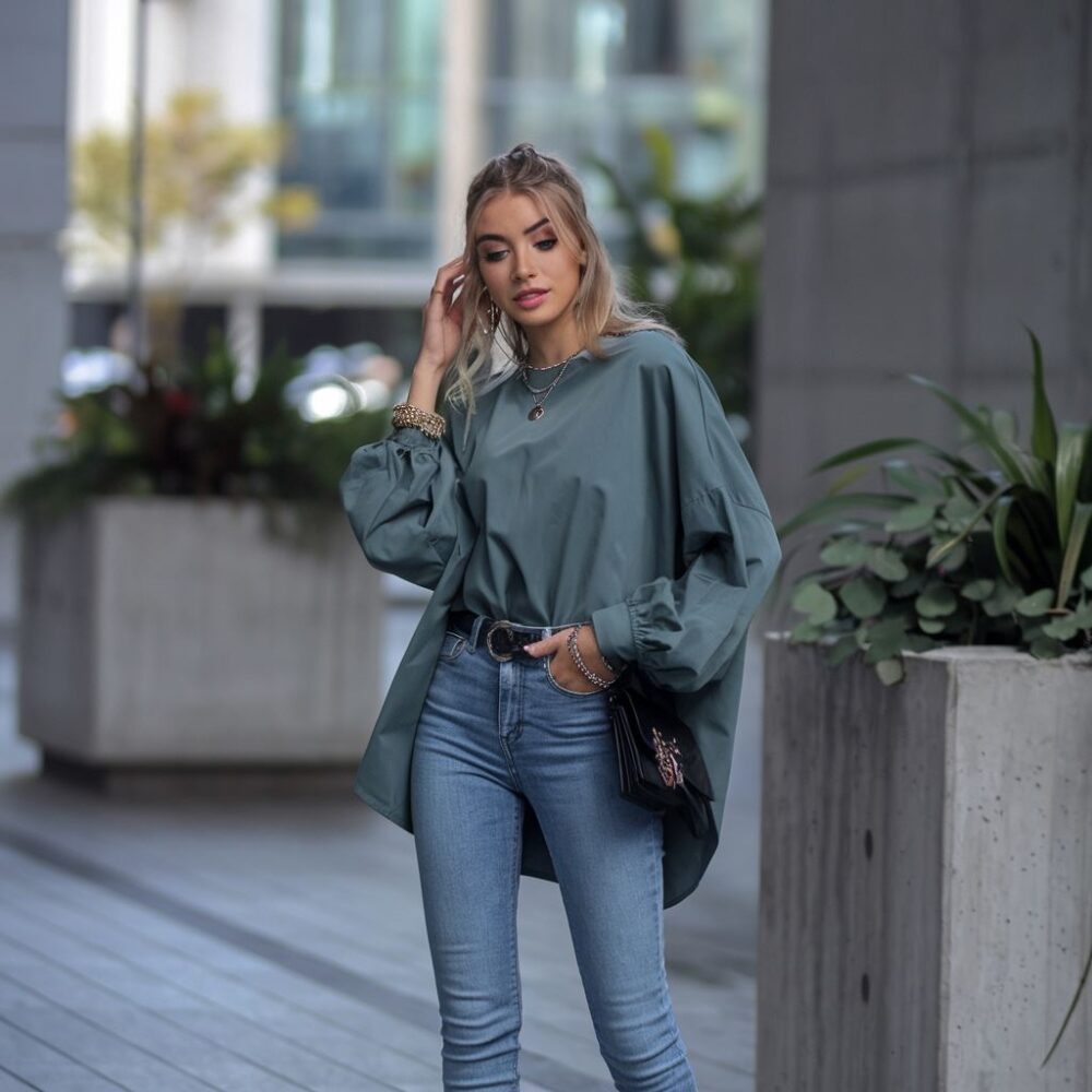 bluzka oversize stylizacja