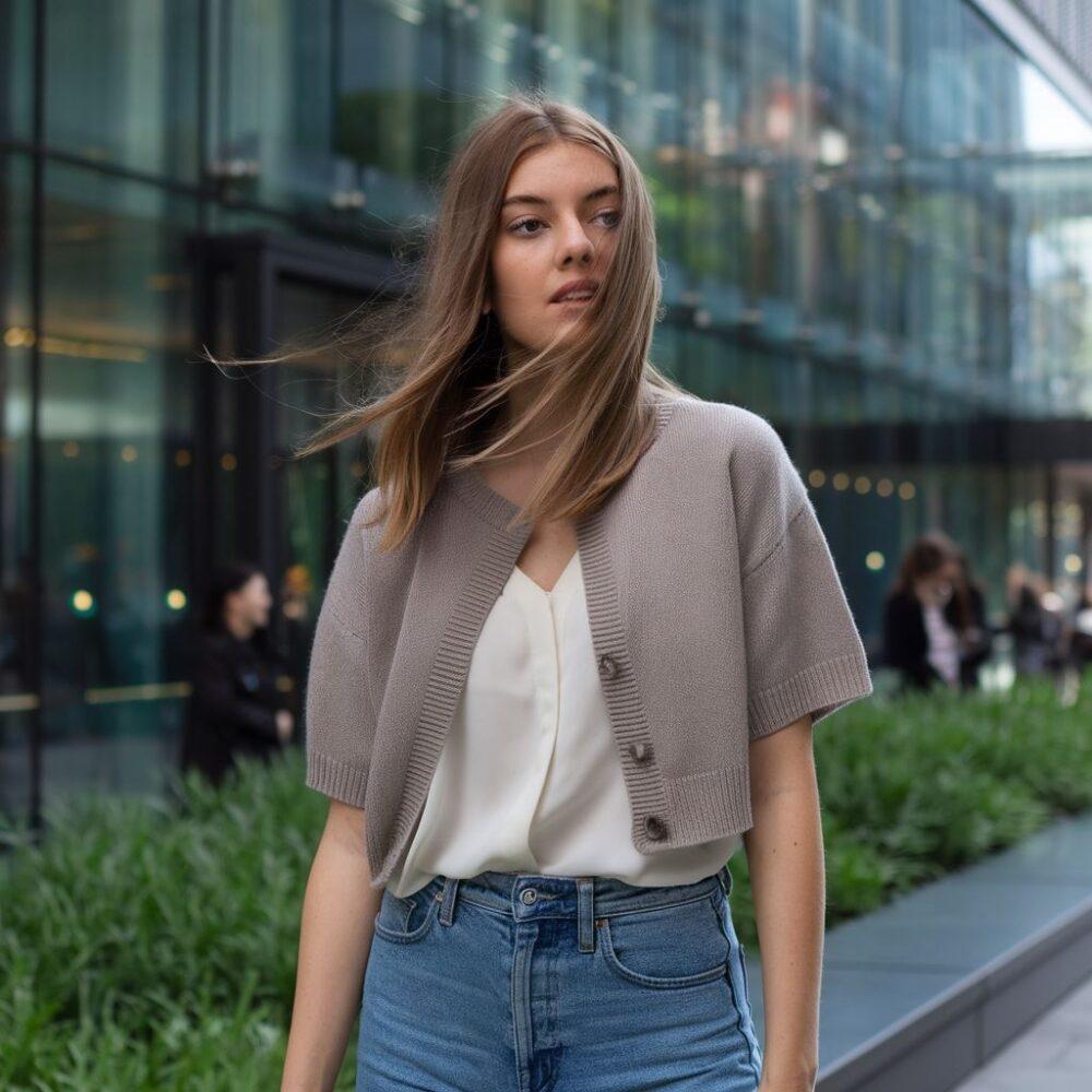 casualowy look z kardiganem