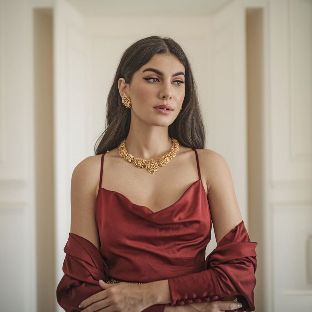 modne dodatki do czerwonej sukienki